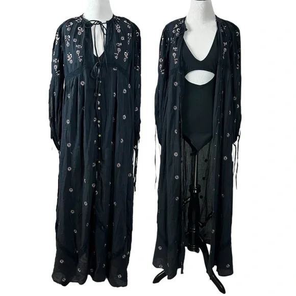 Free People Witchy Bohemian Maxi Dress Black NEW Stevie Nicks Small Festival Free People Witchy Bohemian Maxi Dress Black NEW Stevie Nicks Small Festival